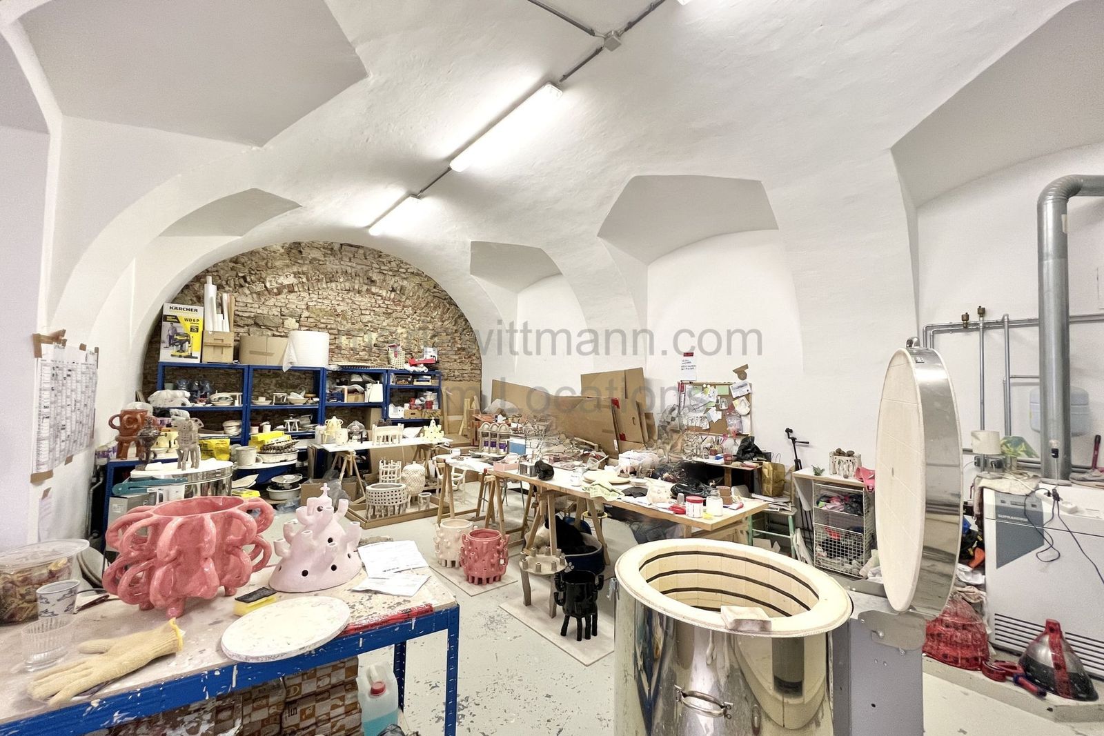 Industrial Vaulted Pottery Workshop with Brick Accent Wall - Photo 4