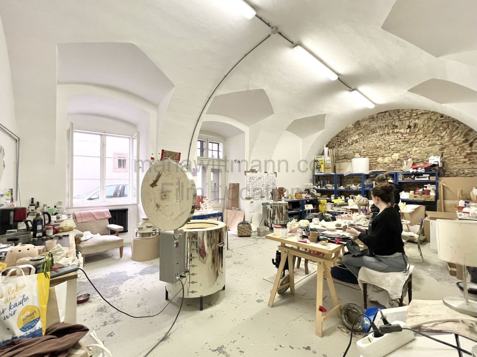 Industrial Vaulted Pottery Workshop with Brick Accent Wall - Cover Photo