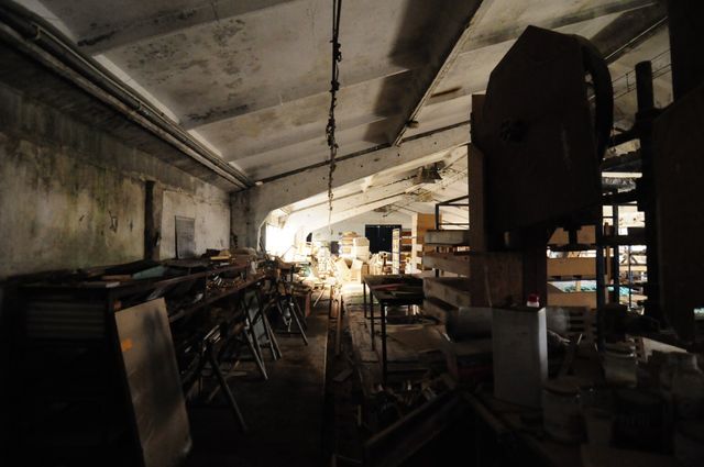 Industrial building - woodworking/carpentry shop, old cow barns - former collective farm from the socialist regime