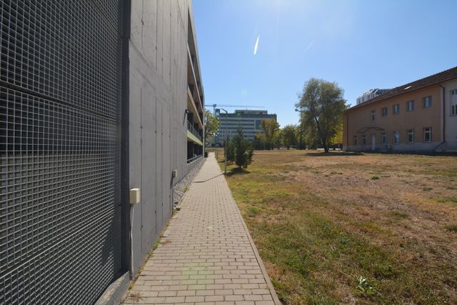 Big recognizable modern building with a bridge view of Sofia