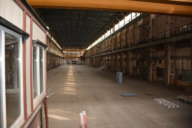 Vast industrial abandoned hangar