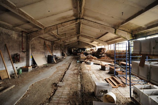 Industrial building - woodworking/carpentry shop, old cow barns - former collective farm from the socialist regime