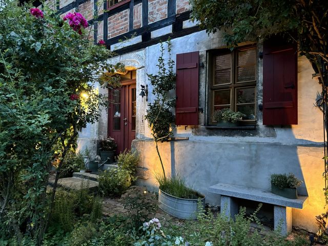 Historic Half-Timbered Farmhouse with Cinematic Garden & Authentic European Atmosphere