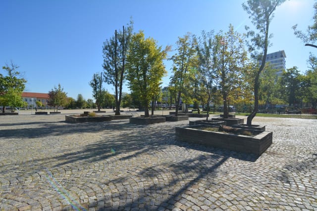 Big recognizable modern building with a bridge view of Sofia