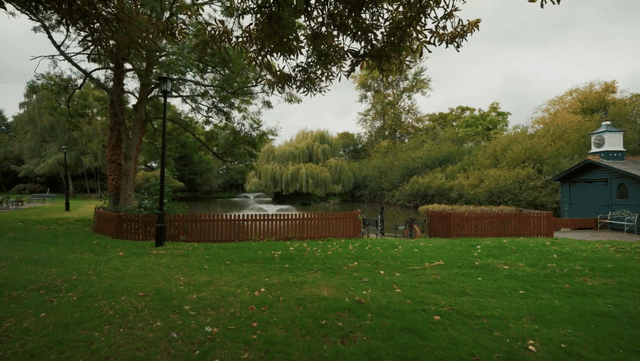 Elegant Regency estate with a private lake and indoor pool, quirky details