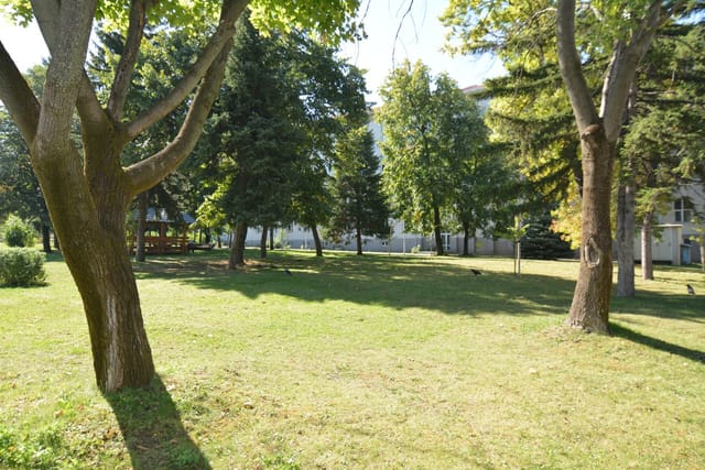 Big recognizable modern building with a bridge view of Sofia