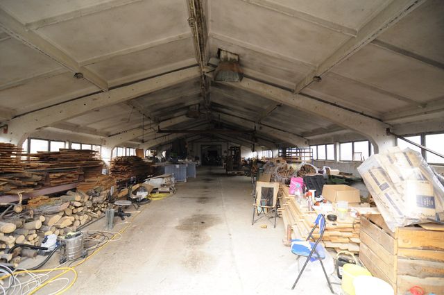 Industrial building - woodworking/carpentry shop, old cow barns - former collective farm from the socialist regime