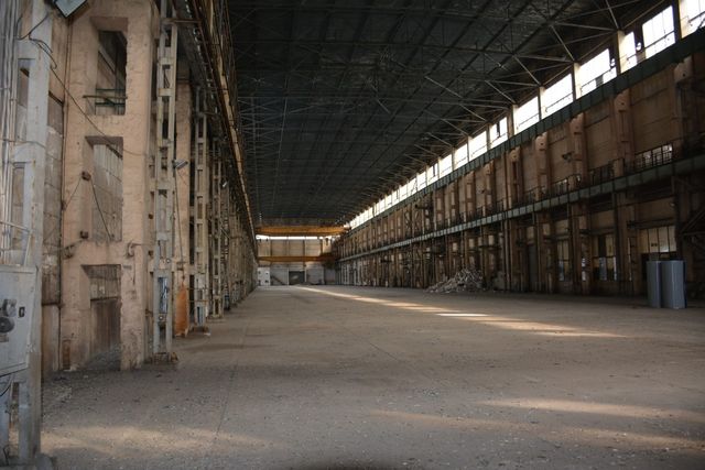 Vast industrial abandoned hangar