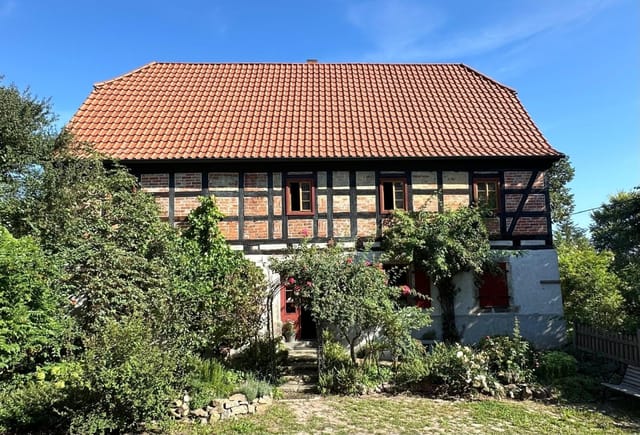 Historic Half-Timbered Farmhouse with Cinematic Garden & Authentic European Atmosphere
