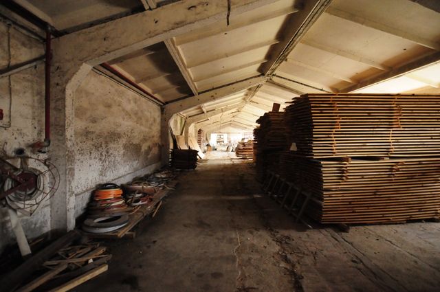 Industrial building - woodworking/carpentry shop, old cow barns - former collective farm from the socialist regime