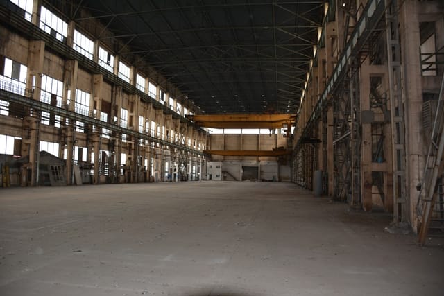 Vast industrial abandoned hangar