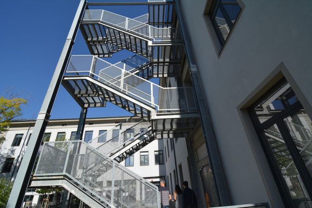 Big recognizable modern building with a bridge view of Sofia