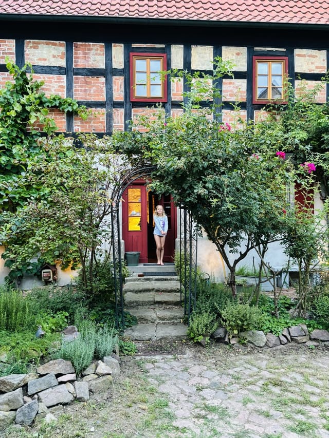 Historic Half-Timbered Farmhouse with Cinematic Garden & Authentic European Atmosphere