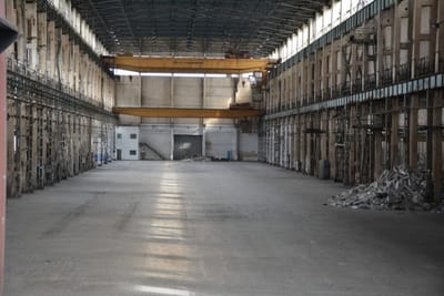 Vast industrial abandoned hangar