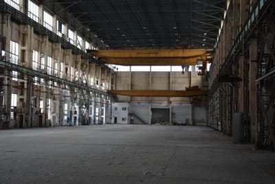 Vast industrial abandoned hangar