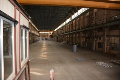 Vast industrial abandoned hangar