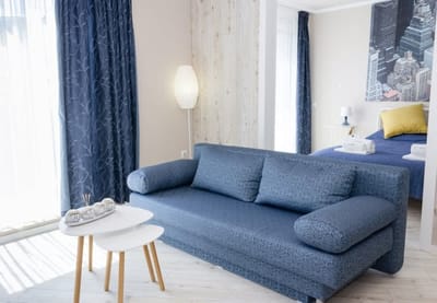 Sunny Blue  One-Bedroom Flat with Balcony