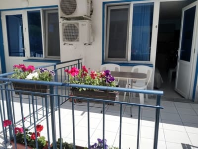 The Blue Studio  In a complex next to the beach