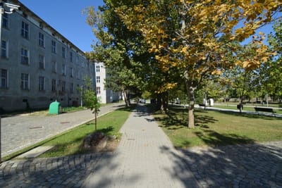 Big recognizable modern building with a bridge view of Sofia
