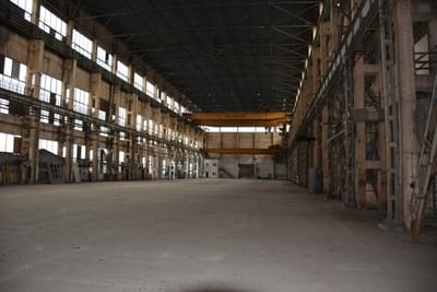 Vast industrial abandoned hangar